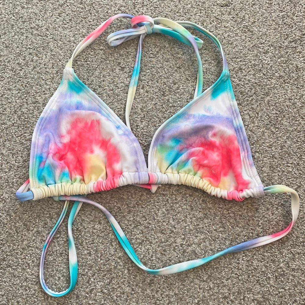 Triangle, Tie, tie-dye, bikini, top, size small